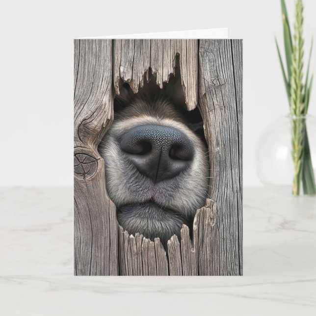 Fence With Dog Nose Card (Front)