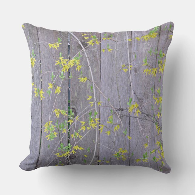 Fence with Forsythia Cushion (Front)