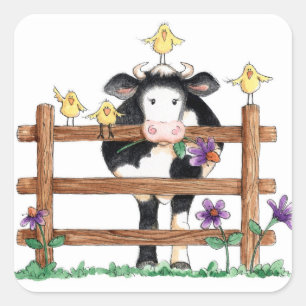 Fenced Cow - Stickers