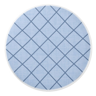 Fenced In Blue Ceramic Knob Pull