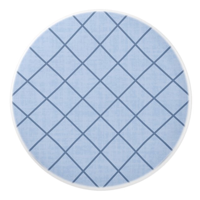 Fenced In Blue Ceramic Knob Pull (Front)