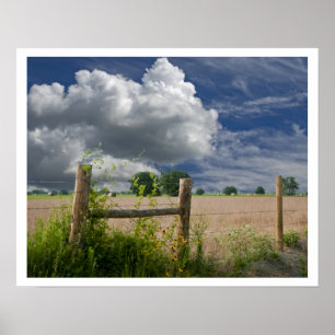 Fenced Pasture Poster