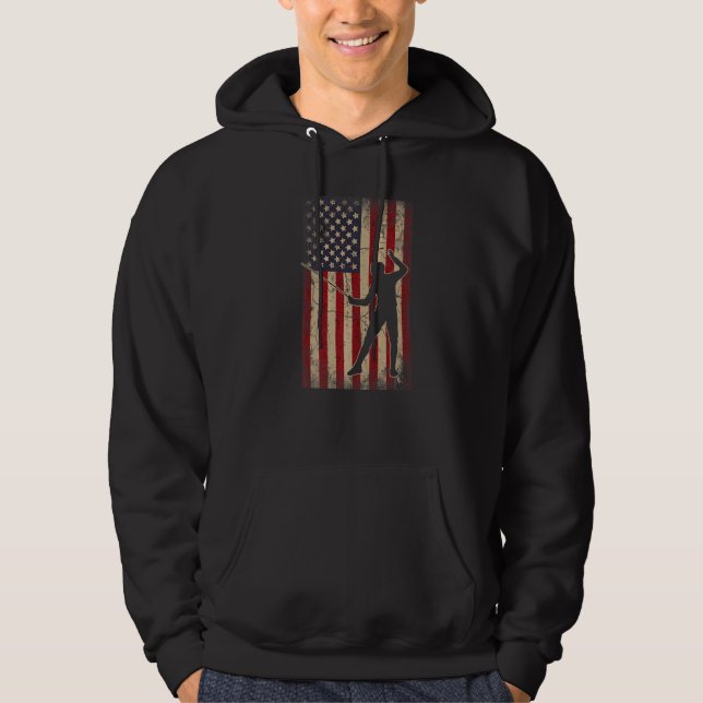 Fencer American Flag  I Proud Fencing  Idea Hoodie (Front)