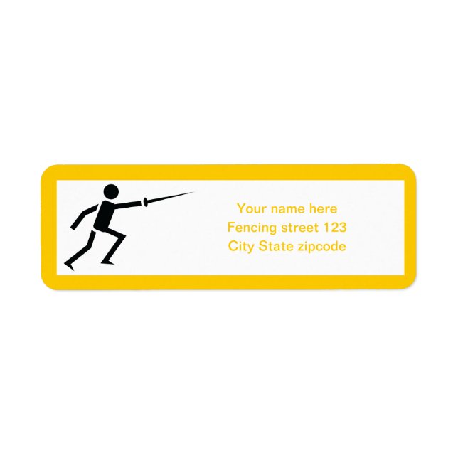 Fencer black silhouette with sword fencing custom (Front)