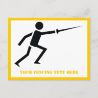 Fencer black silhouette with sword fencing custom