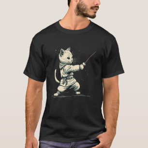 Fencer Cat on Fencing T-Shirt