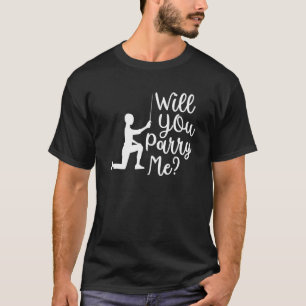 Fencer Fencing Groom Bride Rapier Sabre Duel Sport T-Shirt