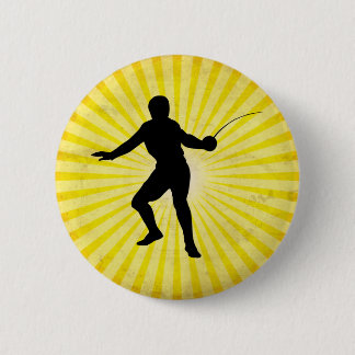 Fencer; Fencing; yellow 6 Cm Round Badge
