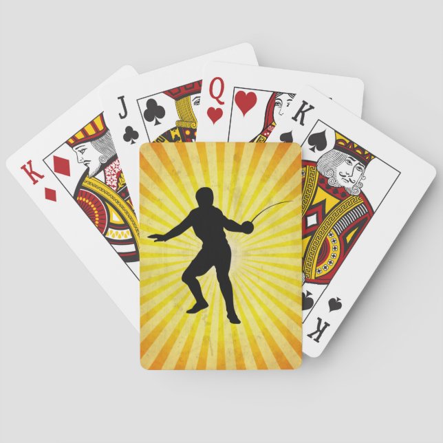 Fencer; Fencing; yellow Playing Cards (Back)