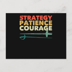 Fencer foil epee sabre fencing strategy postcard
