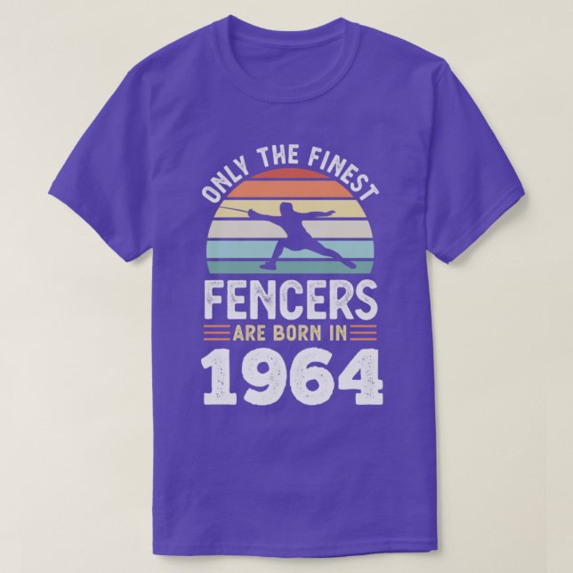 Fencers born 1964 60th Birthday fencing Gift  T-Shirt (Design Front)