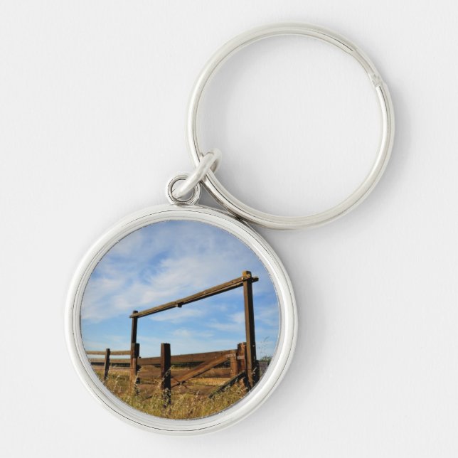 Fences in Field Key Ring (Front)