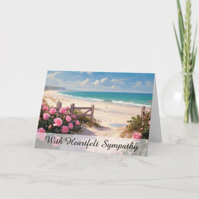 *~* Fences Rose Beach TV2  Sympathy Love Light Card (Front)