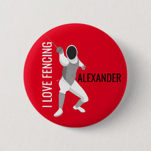 Fencing 6 Cm Round Badge