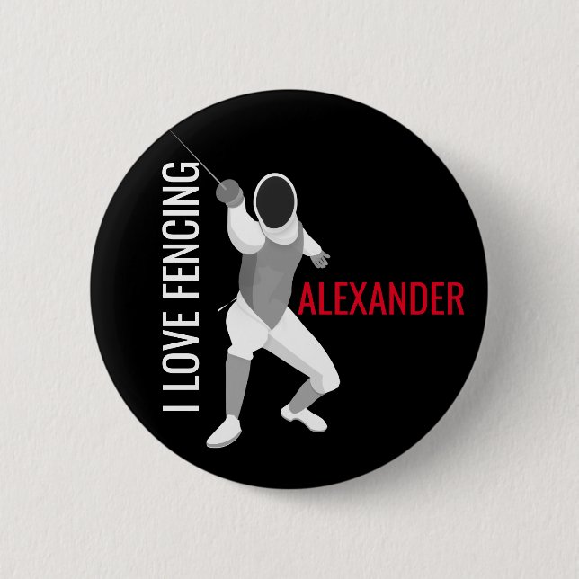 Fencing 6 Cm Round Badge (Front)