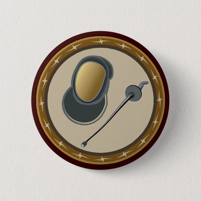 Fencing 6 Cm Round Badge (Front)