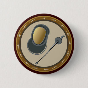 Fencing 6 Cm Round Badge