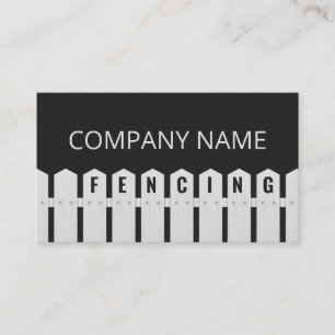 Fencing and Garden Services White Fence Black Business Card