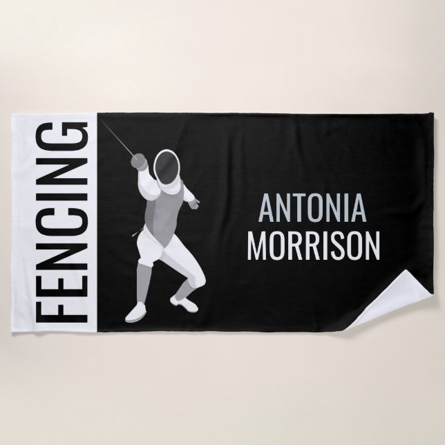 Fencing Beach Towel (Front)