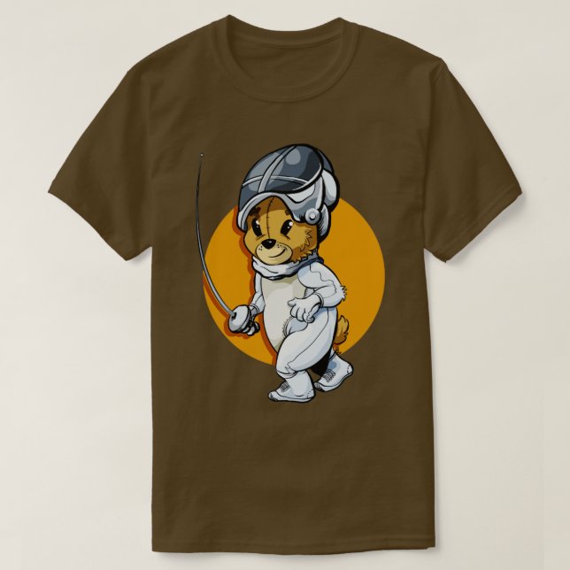 Fencing Bear  T-Shirt (Design Front)