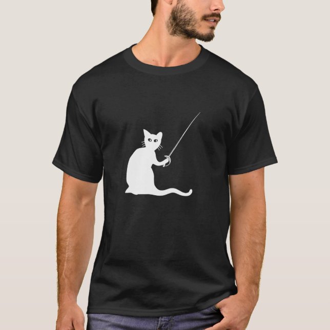 Fencing Cat Fencer T-Shirt (Front)