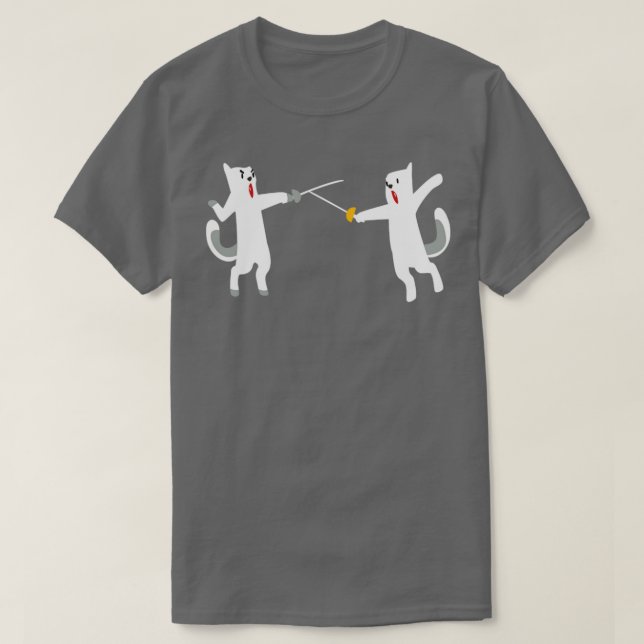 Fencing Cats Cat Fencing Fencers Fencing  T-Shirt (Design Front)