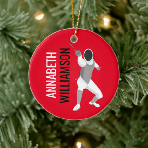 Fencing Ceramic Tree Decoration
