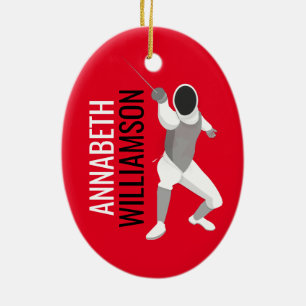 Fencing Ceramic Tree Decoration