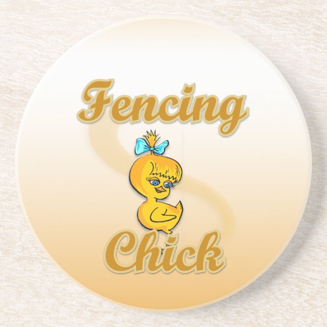 Fencing Chick Coaster (Front)