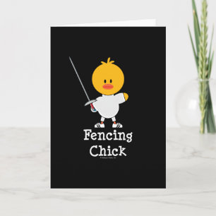 Fencing Chick Greeting Card