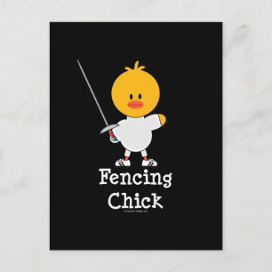 Fencing Chick Postcard