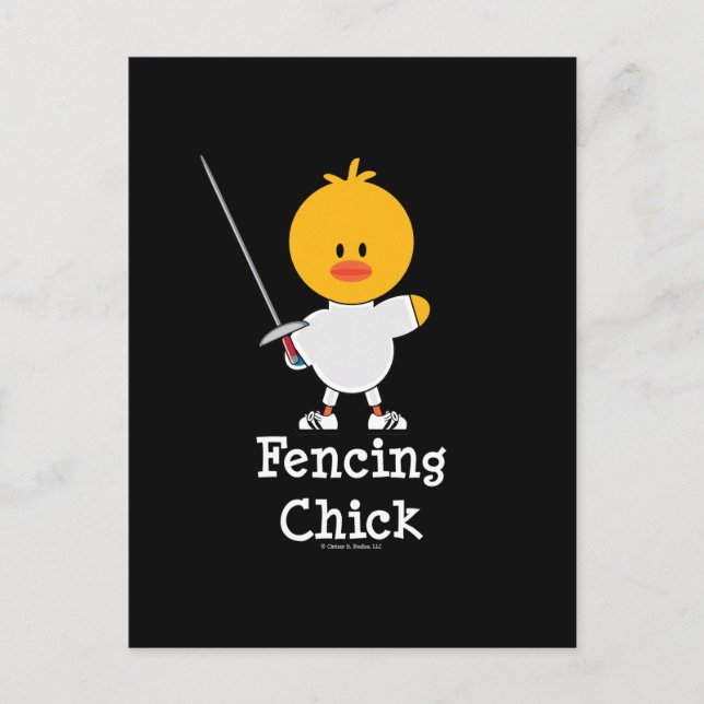 Fencing Chick Postcard (Front)