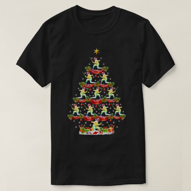 Fencing Christmas Tree Fencer Sport Xmas Gifts Men T-Shirt (Design Front)