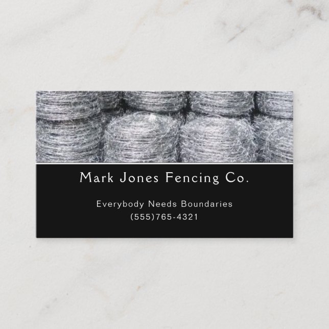 Fencing Company Service Business Card (Front)