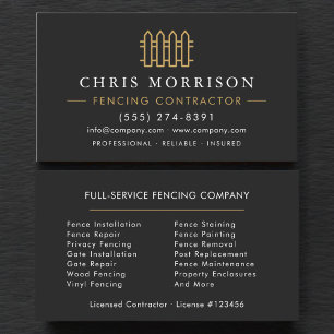 Fencing Contractor Business Card
