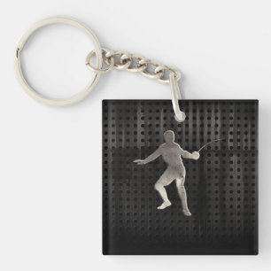 Fencing; Cool Black Key Ring