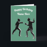 Fencing Customisable Card<br><div class="desc">Customisable Fencing Card,  Change the occasion or details of who the card is for. Feel free to change the background colour or add a personal message. A pin on a social media platform would be appreciated. Thanks for taking the time to look at this product.</div>