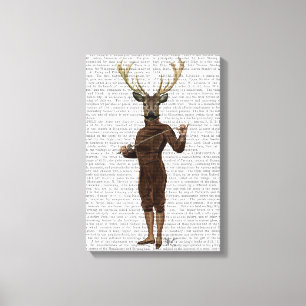 Fencing Deer Full 3 Canvas Print