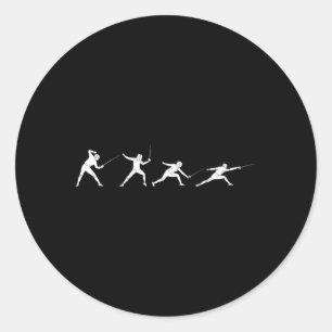 Fencing Evolution Combat Assault Offense Fencer Sa Classic Round Sticker