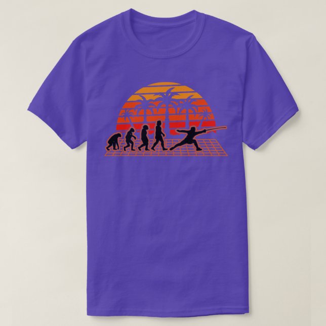 Fencing Evolution Sunset Fencer Fechtsport Epee  T-Shirt (Design Front)