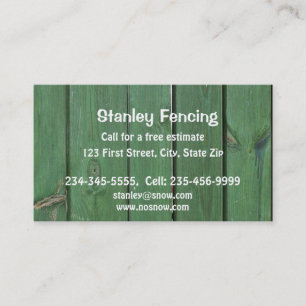 Fencing Fences Custom  Business Card