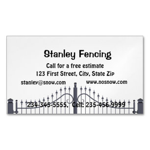 Fencing Fences Custom Magnetic Business Card