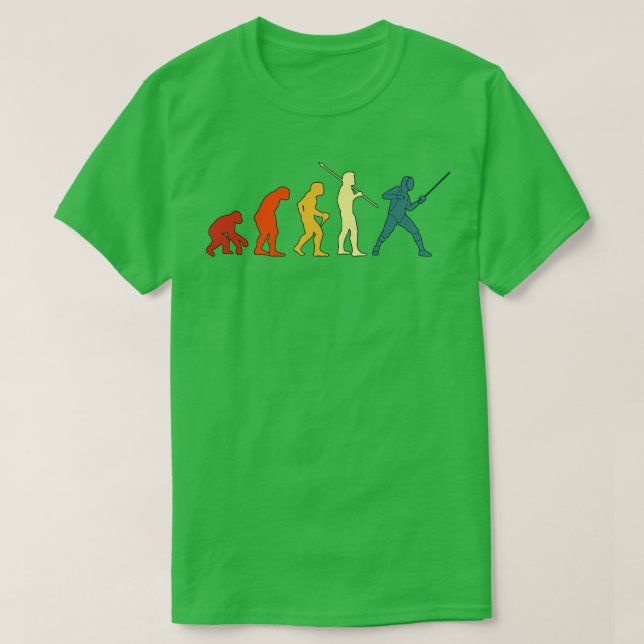 Fencing Fencing Retro Evolution Sword Sport Fencer T-Shirt (Design Front)
