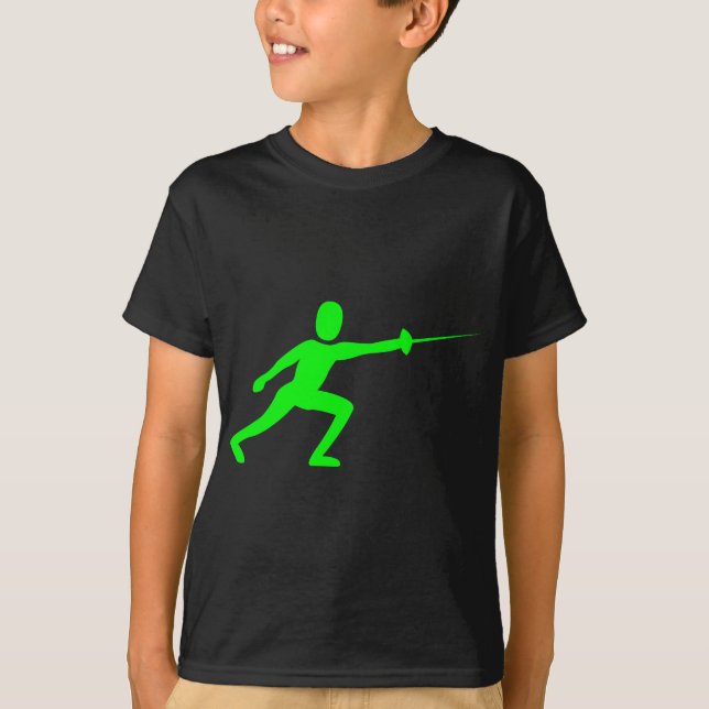 Fencing Figure - Green T-Shirt (Front)