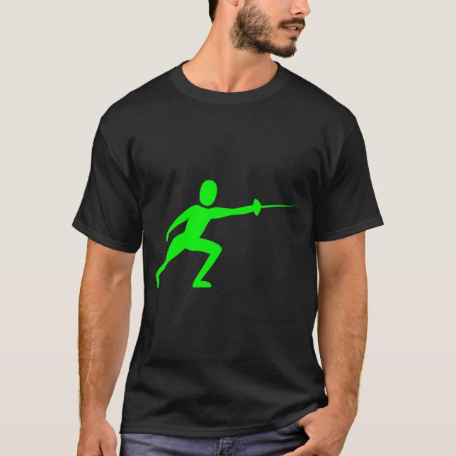 Fencing Figure - Green T-Shirt (Front)