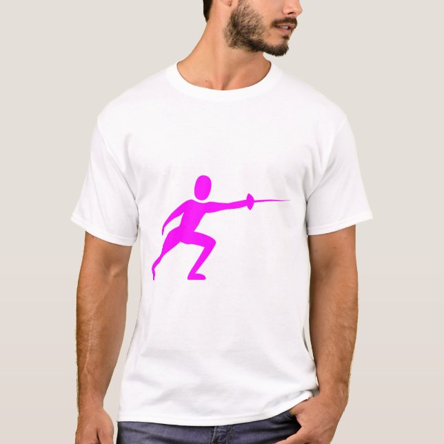 Fencing Figure - Magenta T-Shirt (Front)