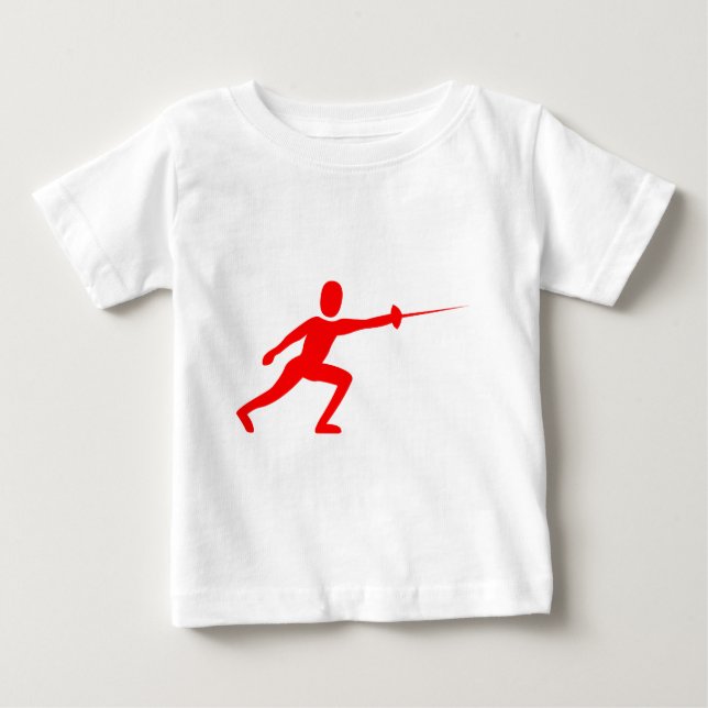 Fencing Figure - Red Baby T-Shirt (Front)