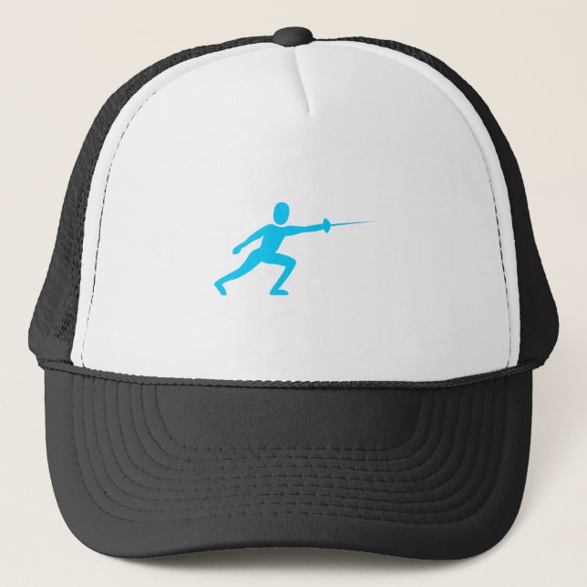 Fencing Figure - Sky Blue Trucker Hat (Front)