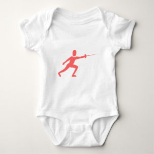 Fencing Figure - Tropical Pink Baby Bodysuit
