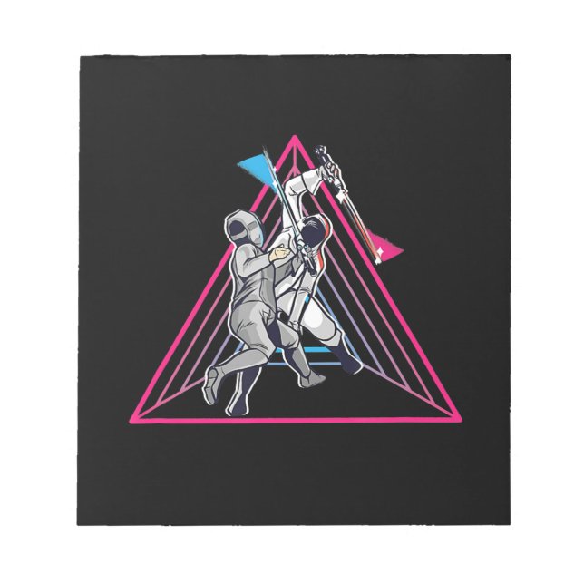 Fencing Game gamer fencer sport 90s fencing Notepad (Front)